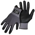 Cat Work Gloves, M, Extended Knit Wrist Cuff, NitrileNylon, Gray CAT017419M